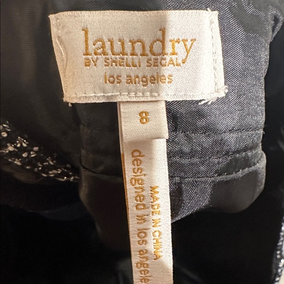 Laundry By Shelli Segal Black Silver Tweed Zip Mini Pencil Skirt Size 8 Medium - Picture 2 of 5